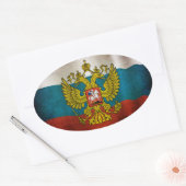 Wachsende Flagge Russlands Ovaler Aufkleber (Umschlag)