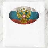 Wachsende Flagge Russlands Ovaler Aufkleber (Tasche)