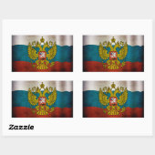 Wachsende Flagge Russlands Rechteckiger Aufkleber (Blatt)