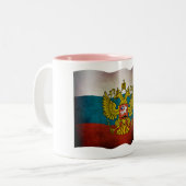 Wachsende Flagge Russlands Zweifarbige Tasse (Vorderseite Links)
