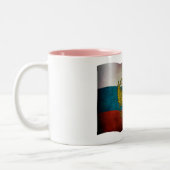 Wachsende Flagge Russlands Zweifarbige Tasse (Links)