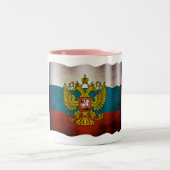 Wachsende Flagge Russlands Zweifarbige Tasse (Mittel)