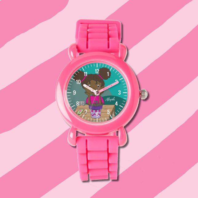 Wachsende Girl Pink-Uhr mit Namen Armbanduhr (Von Creator hochgeladen)
