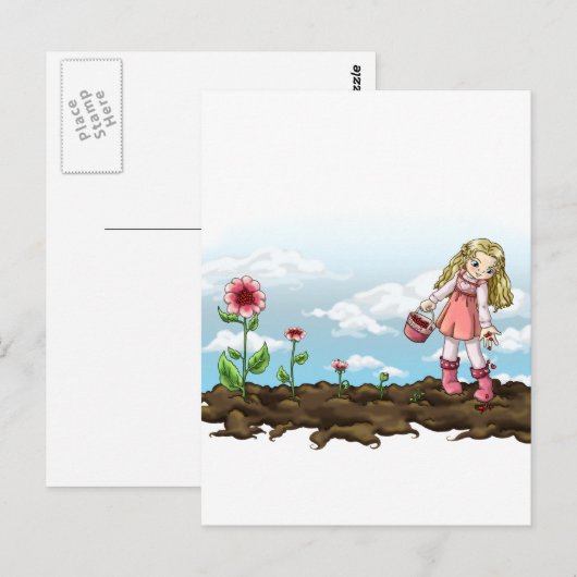 Wachsende Herzen Postkarte (Vorne/Hinten)