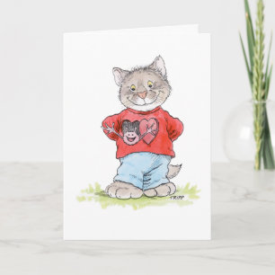 Wachsende Liebe Katze Valentinstagskarte Karte
