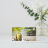 Wachsende Pflanze im Jar of Coins | Finanzen Visitenkarte (Stehend Vorderseite)