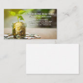 Wachsende Pflanze im Jar of Coins | Finanzen Visitenkarte (Vorne/Hinten)