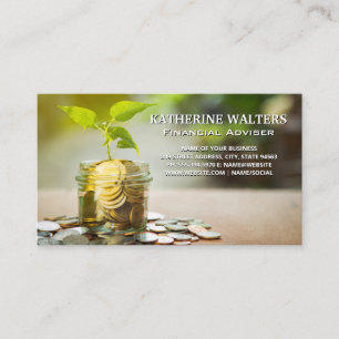Wachsende Pflanze im Jar of Coins   Finanzen Visitenkarte