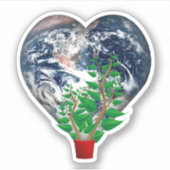 Wachsende Pflanze mit dem Herzen der Erde Aufkleber (Vorderseite)