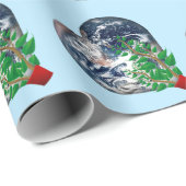Wachsende Pflanze mit dem Herzen der Erde Geschenkpapier (Rolleneckpunkt)