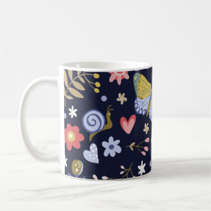 Wachsende positive Blume und Schmetterlingsfarben Kaffeetasse