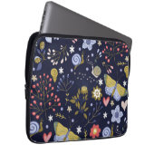 Wachsende positive Blume und Schmetterlingsfarben Laptopschutzhülle (Vorne Rechts)