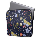 Wachsende positive Blume und Schmetterlingsfarben Laptopschutzhülle (Vorderseite Links)