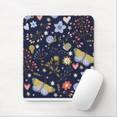 Wachsende positive Blume und Schmetterlingsfarben Mousepad (Mit Mouse)