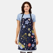 Wachsende positive Blume und Schmetterlingsfarben Schürze (Getragen)