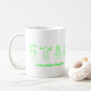 Wachsende positive Gedanken Blume Minimalistisch N Kaffeetasse