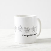 Wachsende positive Gedanken Blume Minimalistisch N Kaffeetasse (VorderseiteRechts)