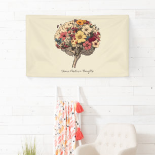 Wachsende positive Gedanken Gehirn Blumenstil T -  Banner