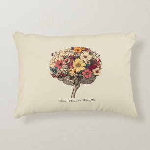 Wachsende positive Gedanken Gehirn Blumenstil T -  Dekokissen