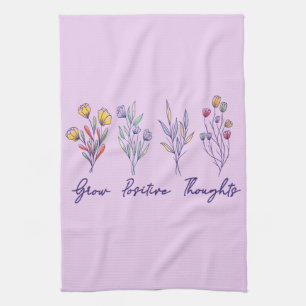 Wachsende positive Gedanken Wildblume Pflanze Geschirrtuch
