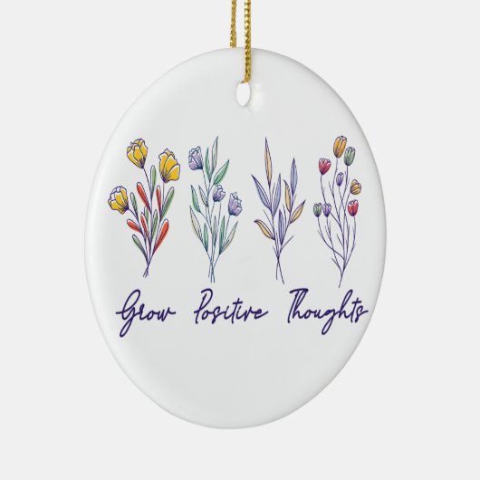 Wachsende positive Gedanken Wildblume Pflanze Keramik Ornament (Rechts)