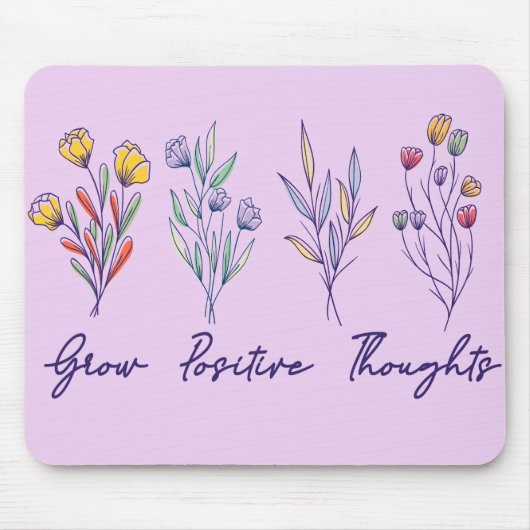 Wachsende positive Gedanken Wildblume Pflanze Mousepad (Vorne)