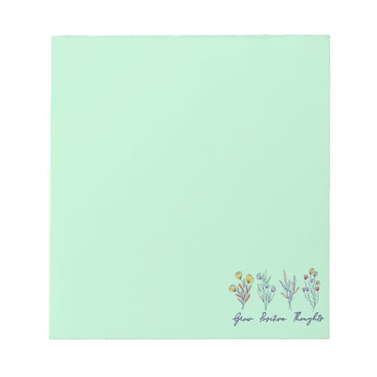 Wachsende positive Gedanken Wildblume Pflanze Notizblock (Vorderseite)