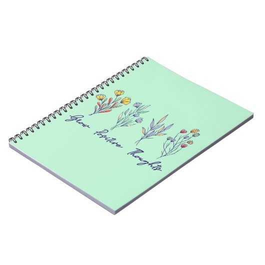 Wachsende positive Gedanken Wildblume Pflanze Notizblock (Linke Seite)