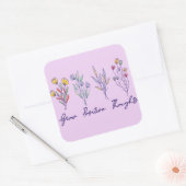 Wachsende positive Gedanken Wildblume Pflanze Quadratischer Aufkleber (Umschlag)