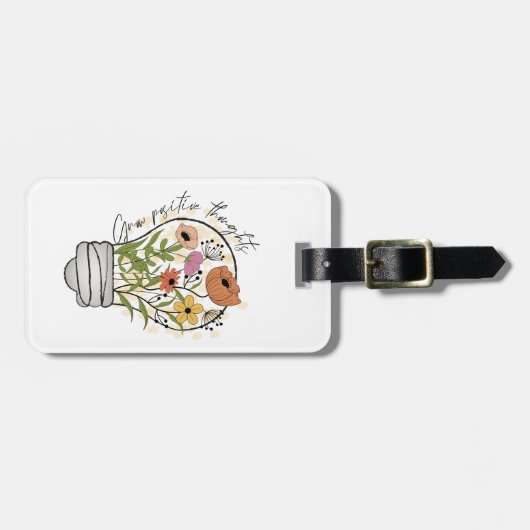 Wachsende positive Gedanken Wildblumen Inspiration Gepäckanhänger (Vorderseite horizontal)