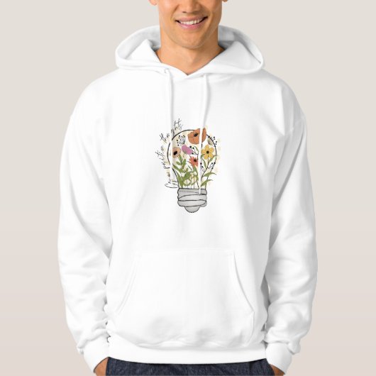Wachsende positive Gedanken Wildblumen Inspiration Hoodie (Vorderseite)