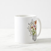Wachsende positive Gedanken Wildblumen Inspiration Kaffeetasse (VorderseiteRechts)