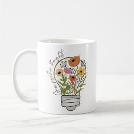 Wachsende positive Gedanken Wildblumen Inspiration Kaffeetasse