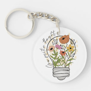 Wachsende positive Gedanken Wildblumen Inspiration Schlüsselanhänger