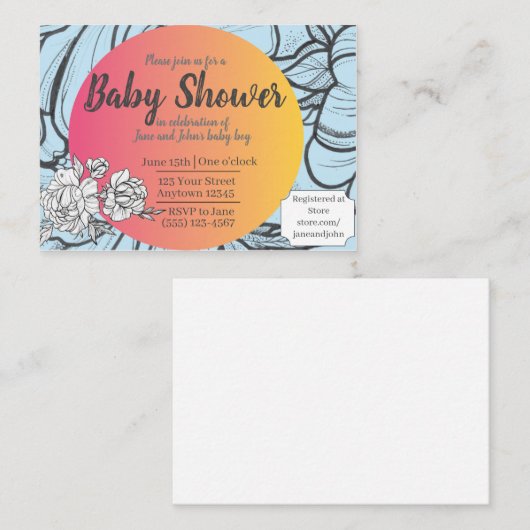 Wachsende Sonnendusche Einladung Geschlecht neutra (Vorne/Hinten)