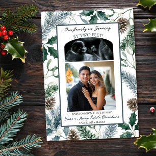 Wachsende Zwei-Füße-Aquarell-Weihnachts-Baby-Enthü Feiertagskarte