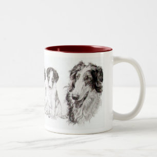 Wachsender hoher Borzoi Zweifarbige Tasse
