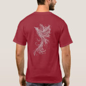 Wachsender Phoenix-weißer Lineart-T - Shirt (Rückseite)