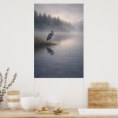 Wachsender Reiher | Blau Reiher | Poster (Küche)