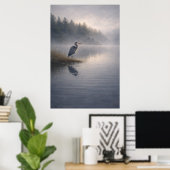 Wachsender Reiher | Blau Reiher | Poster (Heimbüro)