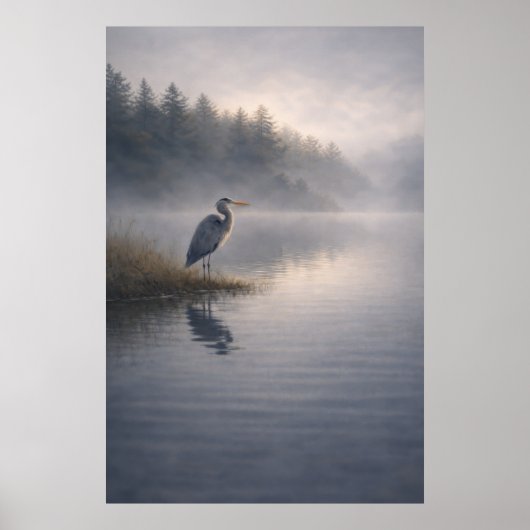 Wachsender Reiher | Blau Reiher | Poster (Vorne)