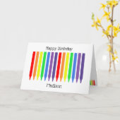 Wachskrammen, leuchtende Regenbogenfarben, glückli Karte (Gelbe Blume)