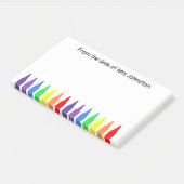 Wachskrammen vom Schreibtisch der Lehrer Post-it Klebezettel (angewinkelt)