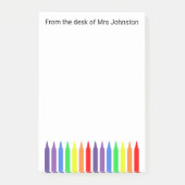 Wachskrammen vom Schreibtisch der Lehrer Post-it Klebezettel (Vorderseite)