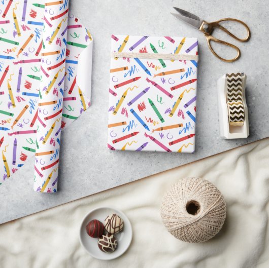 Wachsmalstifte Geschenkpapier, Schul Schüler Gesch Geschenkpapier (Kunsthandwerk)