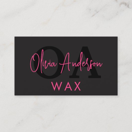 Wachspezialist Esthetiker QR Code Hot Pink Black Visitenkarte (Vorderseite)