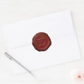 Wachssiegel rotes Monogramm E Initiale Runder Aufkleber (Umschlag)