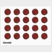 Wachssiegel rotes Monogramm G Initiale Runder Aufkleber (Blatt)