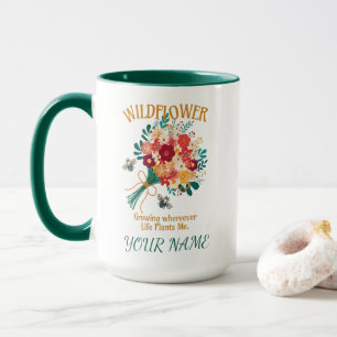 Wächst, wo immer das Leben mich mit Wildblumenbien Tasse