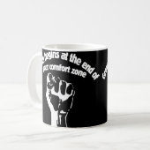 Wachstum beginnt am Ende Ihrer Komfortzone Kaffeetasse (Vorderseite Links)